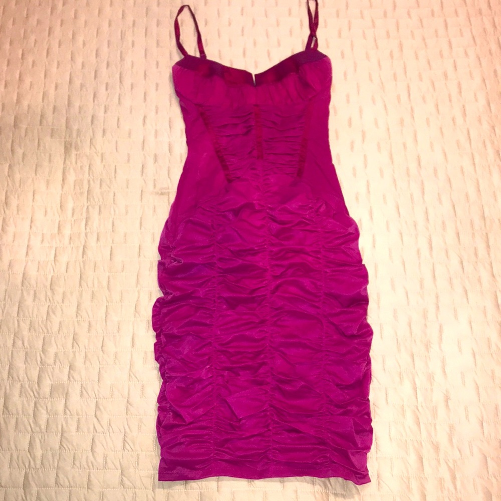 Bebe-Ruched Bodycon Bandage Stretchy Corset Dress